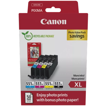 Tusz Canon CLI-551XL CMYK Photo Value Pack
