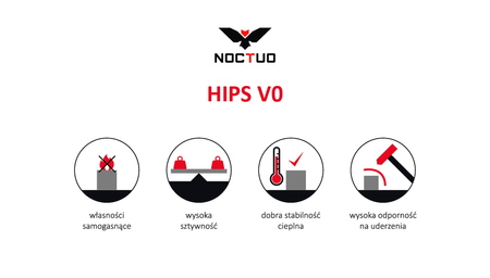 Filament Noctuo HIPS V0 Black / Czarny 1,75 mm 750 gramów