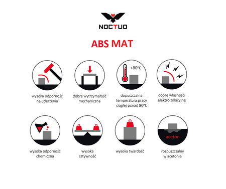 Filament Noctuo ABS-mat Black / Czarny 1,75 mm 250 gramów