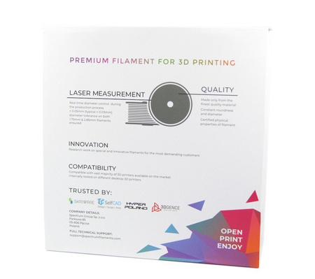 Filament Spectrum PLA Premium 1.75mm ANTHRACITE GREY 1kg