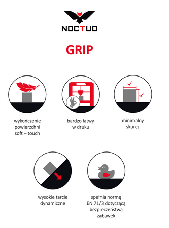 Filament Noctuo GRIP Red / Czerwony 1,75 mm 750 gramów